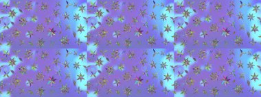 Raster illüstrasyonu. Klasik çiçek tasarımı elementleri. Menekşe renginde mor kıvırcık çiçekler.