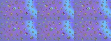 Bahar çiçekleriyle güzel bir çiçek deseni çizmişsin. Raster illüstrasyonu. Güzel kumaş deseni.