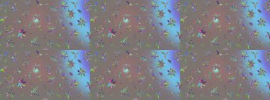 Renkli Bahar Teması eskiz kalıbı. Karalama çiçeği. Güzel kumaş deseni. Zentangle soyut çiçekleri. Raster illüstrasyonu. Düz Çiçek Elementleri Tasarımı.