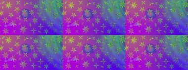 Raster illüstrasyonu. Klasik çiçek tasarımı elementleri. Menekşe renginde mor kıvırcık çiçekler.