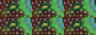 Yeşil renkli çiçekler. Raster illüstrasyonunda çiçek deseni çizimi.