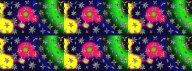 Güzel karalamalı çiçek desenli çizim. Küçük çiçekteki sevimli çiçek deseni. Güzel kumaş deseni. Raster illüstrasyonu.