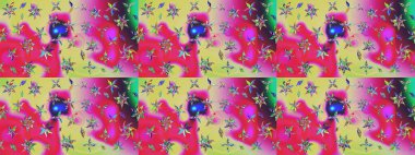 Hediye ambalaj kağıdı, tebrik kartları, posterler ve pankart tasarımı. Raster düz çiçek çizim deseni. Tarafsız renklerde çiçekler.