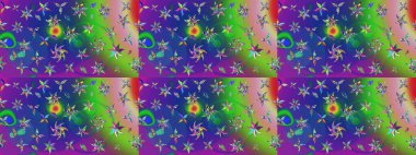 Çiçekli karalama şeklinde Raster çiçek deseni. Yeşil renkli çiçekler. Yumuşak, yaz çiçekli arka plan.