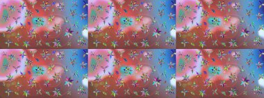 Raster illüstrasyonu. Pembe renkli pembe papatya deseni. Pembe renklerde.