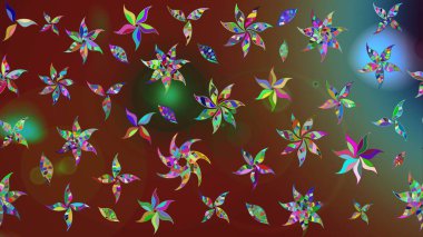 Şatafatlı bahar bahçesi dokusu. Kahverengi renkte çiçek eskizi. Kahverengi renkli çiçekler. Çiçek deseni. Raster illüstrasyonu.