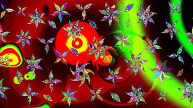 Renkli Bahar Teması eskiz kalıbı. Düz Çiçek Elementleri Tasarımı. Kırmızı renkte zarif çiçek buketi suluboya. Raster illüstrasyonu.