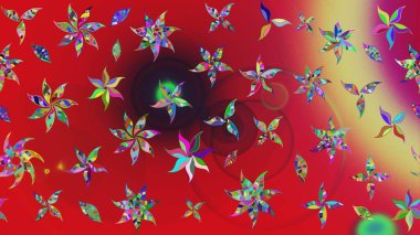 Yumuşak, bahar çiçekli arka plan. Kırmızı renkte çiçekler. Raster çiçek desenli ve çiçekli..