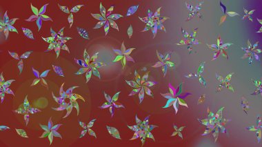 Raster illüstrasyonu. Çizim çiçek deseni duvar kâğıdı olarak kullanılabilir. Kahverengi renkte çiçekler.