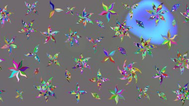 Küçük çiçekteki sevimli çiçek deseni. Robot resim. Raster illüstrasyonu.