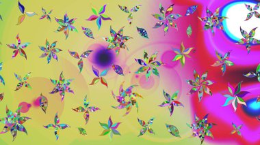 Klasik çiçek tasarımı elementleri. Raster illüstrasyonu. Tarafsız kıvırcık çiçekler nötr renklerde şekillenir.