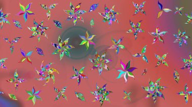 Raster illüstrasyonu. Klasik çiçek tasarımı elementleri. Pembe kıvırcık çiçekler pembe renklerde.