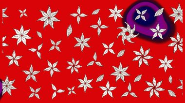 Kırmızı renkte çiçekler. Raster düz çiçek çizim deseni. Tasarım hediye paketi, tebrik kartları, posterler ve afiş tasarımı.