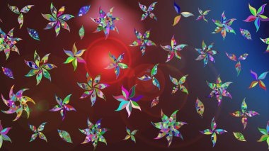 Kahverengi renklerde. Güzel kumaş deseni. Raster illüstrasyonu. Raster illüstrasyonunda çiçek deseni çizimi.