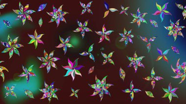 Raster illustration. Floral pattern. Flourish ornamental spring garden texture. Flower sketch background.