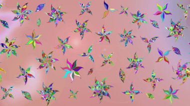 Renkli desenli eskiz deseni nötr çiçekler ve dekoratif elementlerle. Raster illüstrasyonu. Kumaş, tekstil, duvar kağıdı baskısı için. Eskiz geçmişi. Antika retro tarzı.