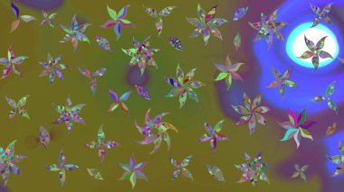 Raster illüstrasyonu. Hint süsü. Kahverengi renklerde. Çiçek duvar kağıdı. Çizim kalıbı. Renkli süs kenarı.