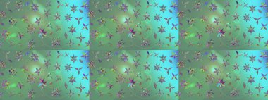 Yumuşak, yeşil renkli bahar çiçekleri. Yaprak ve çiçeklerin suluboya resimleri, yeşil renkte çizimler. Raster illüstrasyonu.