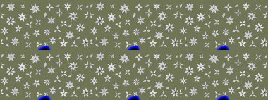 Küçük çiçekte güzel bir desen. Moda baskıları için zarif bir şablon. Robot resim. Küçük renkli çiçekler. Motley illüstrasyonu. Çiçekli bahar çiçekleri.