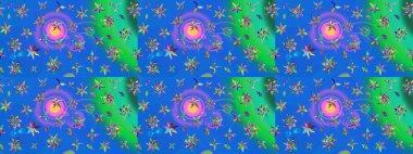 Yumuşak, mavi renkte yaz çiçekleri. Küçük çiçekteki sevimli çiçek deseni. Raster illüstrasyonu. Raster deseni.