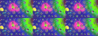 Mavi renklerde. Anti-stres için soyut örnek sayfası. Raster illüstrasyonu.