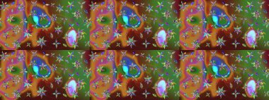 Küçük kahverengi çiçeklerdeki oldukça eski bir besin torbası deseni. Tekstil, kumaş, kapaklar, duvar kağıtları, baskı, paket, koleksiyon defteri, örgü, dekupaj için çiçek arkaplanı..