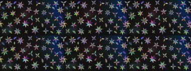 Gri renkli şirin çiçek deseni. Renkli Bahar Teması eskiz kalıbı. Düz Çiçek Elementleri Tasarımı. Raster Modaya uygun kumaş deseni.