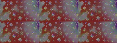 Kahverengi renkli çiçekler. Düz Çiçek Elementleri Tasarımı. Raster Illustrasyon 'daki Çiçek Deseni' nin son moda çizimi. Renkli Yaz Teması çizim şablonu.