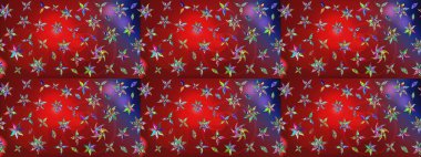 Raster illüstrasyonu. Kırmızı renkte kırmızı papatya deseni. Kırmızı renklerde.