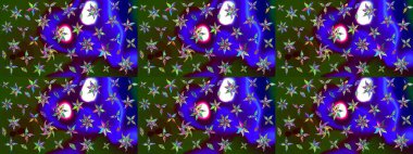 Hediye ambalaj kağıdı, tebrik kartları, posterler ve pankart tasarımı. Yeşil renkli çiçekler. Raster düz çiçek çizim deseni.