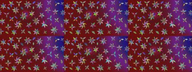 Güzel, parlak, pürüzsüz kumaş, tuval. Raster illüstrasyonu. Kıvırcık, parlak örgü. Eski moda arka plan. Çiçek çelengi. Desen, çizim, çiçek sınırı..