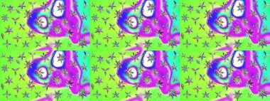 Çiçekli, yapraklı, çiçek desenli eskiz. Raster illüstrasyonu. El çizimi.