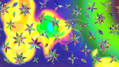 Küçük çiçekteki sevimli çiçek deseni. Yeşil renkte çiçekler.