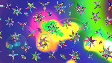 Raster illüstrasyonu. Bahar çiçekleriyle güzel bir çiçek deseni çizmişsin. Güzel kumaş deseni.