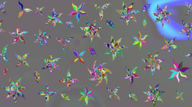 Raster illüstrasyonu. Küçük çaplı çiçeklerdeki basit şirin desenler. Tekstil veya kitap kapakları, imalat, duvar kağıtları, baskı, hediye paketi ve yapıştırma kitabı için çiçek eskiz geçmişi.