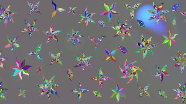 Çiçek buketleriyle klasik bir eskiz şekli. Gri renklerde. Raster illüstrasyonu.