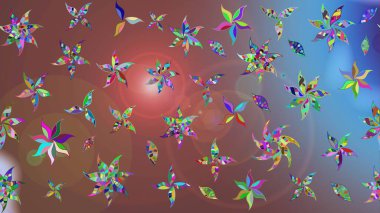 Şirin çiçekli, desenli, kahverengi renkli bir eskiz deseni. Tekstil için suluboya eskiz deseni. El çizimi çiçek çizimi deseni (fayans)).