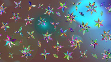 Kahverengi renkli çiçekler. Raster güzel bir çiçek deseni çizmiş. Tatil havası. Bahar mevsimi. Nazik romantik baskı.