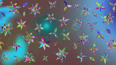 Çiçekli el çizimi çizimi deseni. Modern gösterişli mavi raster arka plan duvar kağıdı çizimi klasik çizgili iz sürme desenli çiçekler, çiçekli süsler.