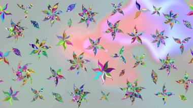 Tomurcukları papatya çiçekleri olan sevimli bir çiçek deseni. Raster illüstrasyonu. Kumaş, tekstil, duvar kağıdı baskısı için. Eski usul. Eskiz geçmişi. Miles Fleur, dandik süs.