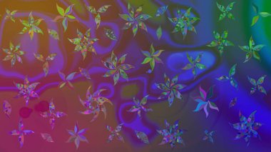 Sketch Colour Spring Theme eskiz kalıbı. Mor renkli çiçekler. Düz Çiçek Elementleri Tasarımı. Sevimli çiçek raster deseni.