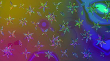 Çiçek arkaplan. Raster illüstrasyonu. Çiçek duvar kâğıdı. Kahverengi renkli şirin tekstil. Renkli çizim deseni.