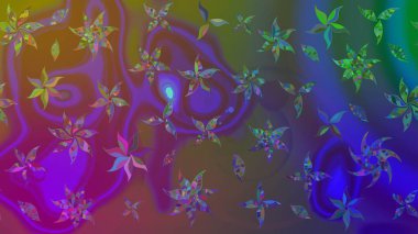 Çiçek duvar kağıdı. Çizim kalıbı. Renkli süs kenarı. Raster illüstrasyonu. Mor renklerde. Hint süsü..