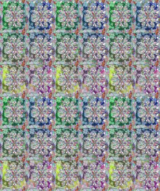 Raster - stok. Eskiz arkaplan modeli. Yapraklı çiçekler ve doğal renklerde papatya çiçekleri..