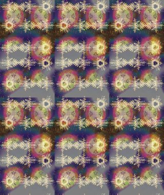 Parmak izi, kumaş, duvar kâğıdı, tekstil için raster dokusu. Nakış desenli çiçek deseni. Renkli grunge soyut arkaplanı kologri, bej ve nötr çiçeklerle zenginleştirir.