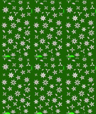 Gömlek baskısı için çiçek boyası. Yeşil renkli çiçekler. Çiçek eskiz kalıbı geçmişi.