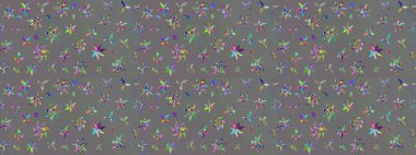 Düz Çiçek Elementleri Tasarımı. Renkli Bahar Teması eskiz kalıbı. Raster illüstrasyonundaki çiçek desenli çizim. Güzel kumaş deseni.