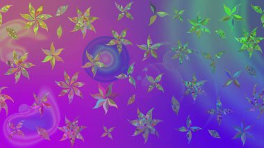 Raster illüstrasyonu. Mor renkli çiçekler. Çizim çiçek deseni duvar kağıdı için kullanılabilir.