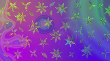 Mor renkli etnik çiçeklerle zarif bir eskiz şekli. Raster Çiçek İllüstrasyon Şirin Tekstil.