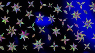 Siyah renkli çiçekler. Küçük çiçekte sevimli çiçek deseni var..